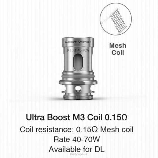 Lost Vape Mods UK F4200348 | Lost Vape Ultra Boost Coils (5-Pack) M3 V2 0.15ohm